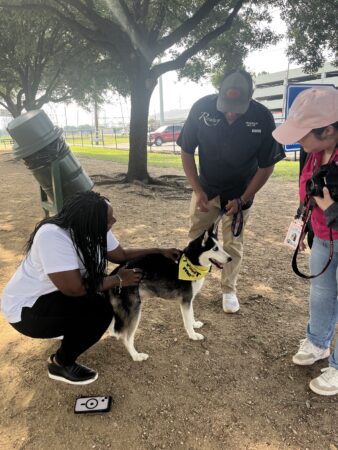 The first is Omar Polio, director of Animal Control for the city of Rosenberg, along with Linda, a dog available for adoption.