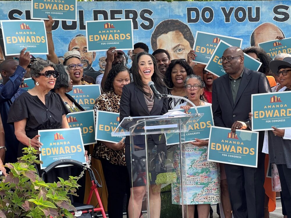 Former Houston City Councilmember Amanda Edwards announcing her run for Congress in Houston's Fifth Ward, June 19, 2023