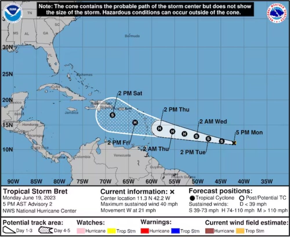 Tropical Storm Bret unlikely to cause problems for Houston region