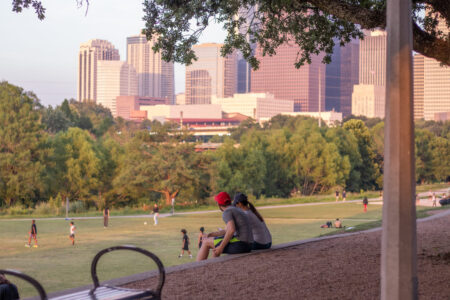 Houstonians enjoyed the outdoors at Buffalo Bayou Park on May 25, 2023.