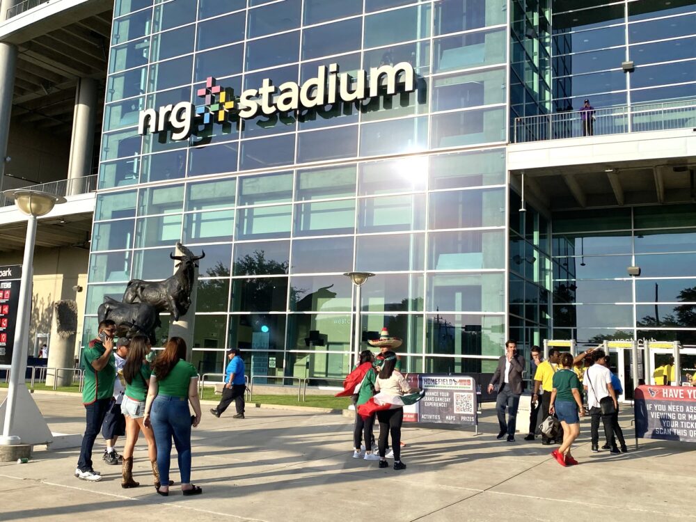 A group of soccer fans arriving to the 2023 Concacaf Gold Cup Group B match at NRG Stadium Sunday, June 25, 2023.