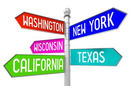 3D signpost - USA states