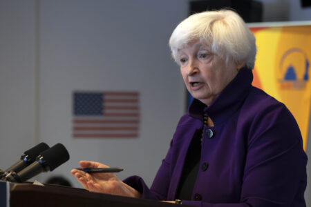Treasury Secretary Janet Yellen speaks during a press conference at the U.S. Embassy in Beijing, China, Sunday, July 9, 2023.