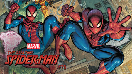 A comic book image of Spider-Man