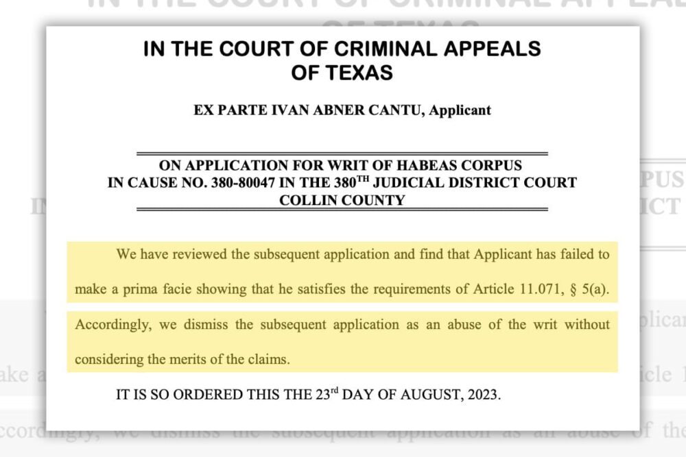 Texas Court Rejects The Appeal Of Death Row Inmate Ivan Cantu – Houston ...