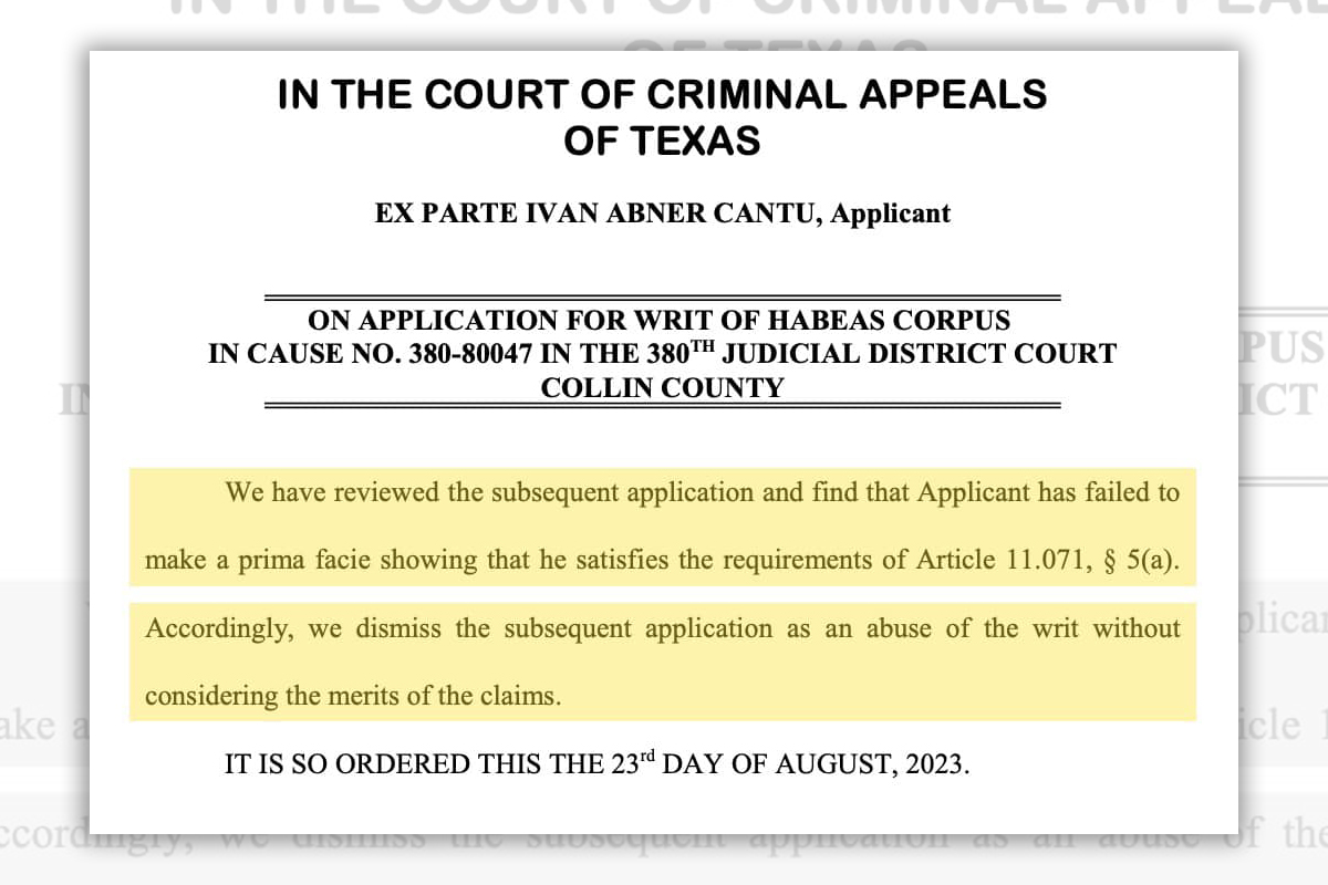 Texas court rejects the appeal of death row inmate Ivan Cantu – Houston ...
