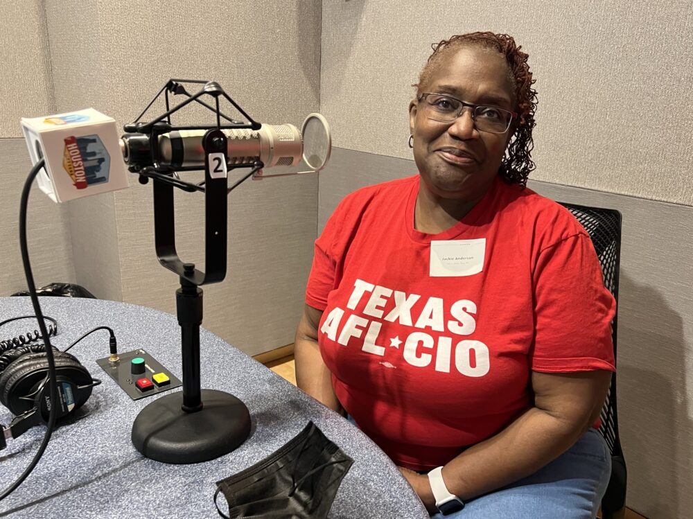 Jackie Anderson, president of the Houston Federation of Teachers, in the Houston Matters studio.