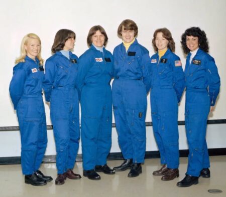 NASA's first six women astronaut candidates pictured at the Johnson Space Center i