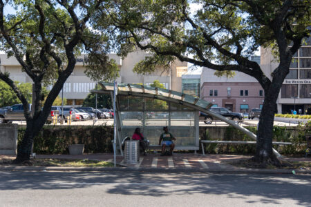 A pilot study by Houston Public Media found that tree shade was on average twice as cool as bus shelter shade, and tree shade never made the heat worse.