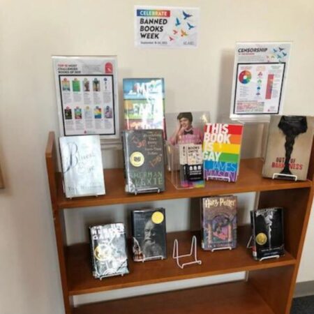 An image obtained by KERA News records request shows a Banned Books Week display in a library outside of the Arlington Public Library system. KERA News requested all emails mentioning LGBTQ displays andbanned book week between Sept. 1, 2022 and Nov. 11, 2022.