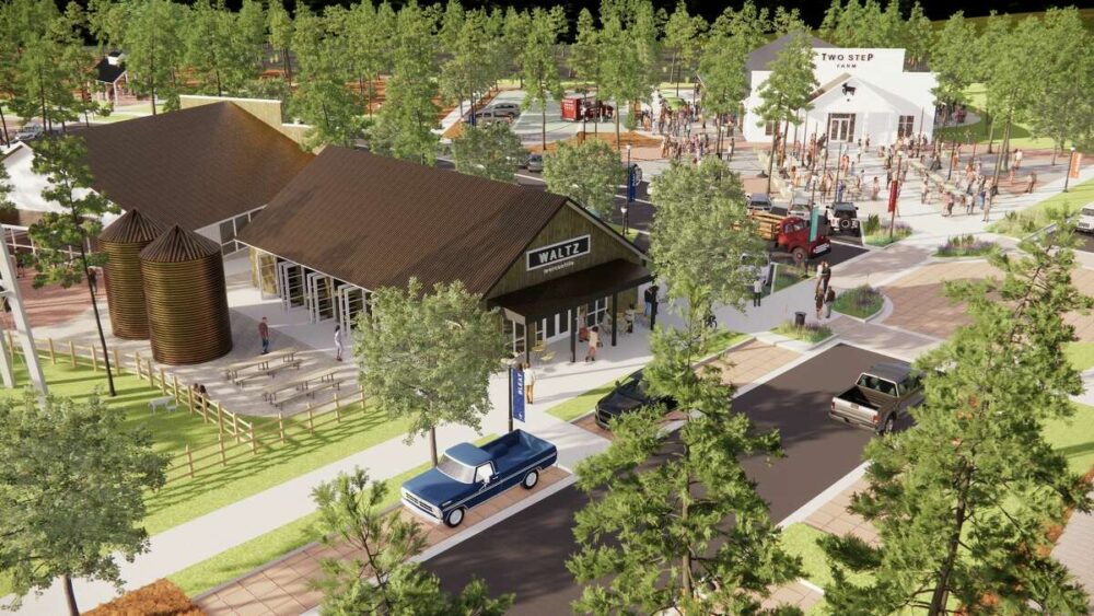 An artist's rendering of Two Step Farm, a development planned for Montgomery County.