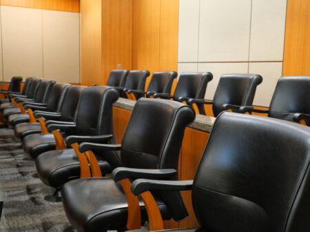 Jury seating for Harris County courts.