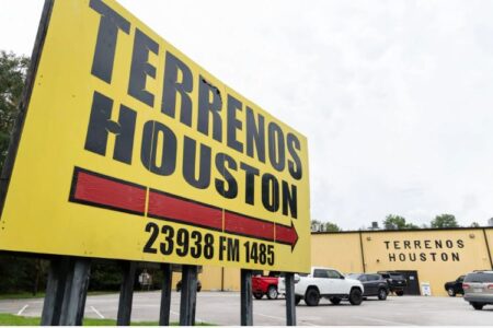 Terrenos Houston, a sister company of Colony Ridge in Liberty County, primarily markets to potential Spanish-speaking customers looking to purchase land through the area. Taken on Oct. 5. 2023.