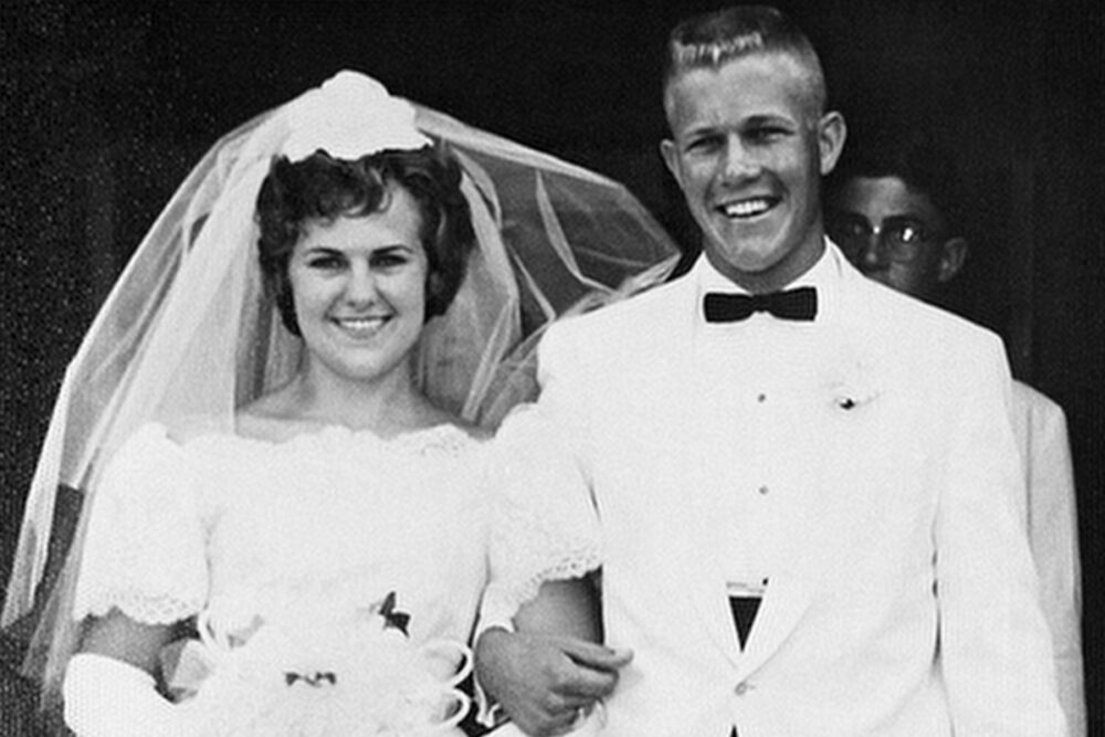 Kathy Leissner and Charles Whitman on their wedding day in 1962.