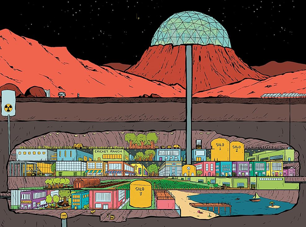 An illustration from the cover of "A City on Mars," which explores the realities of colonizing another planet.