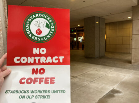 Starbucks Red Cup Day Strike Sign