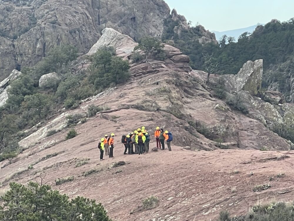 A search team rescues Christy Perry, a 25-year-old Houston woman who had been reported missing, on Friday, Nov. 17, 2023, at Big Bend National Park.