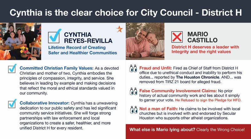 Cynthia Reyes-Revilla Campaign Flyer