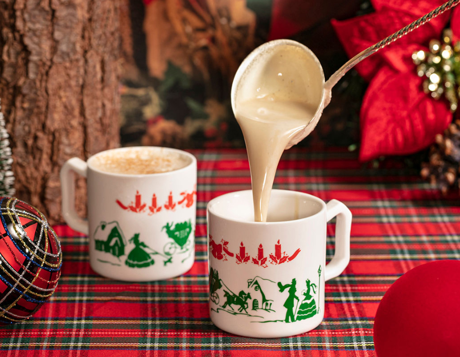 Two mugs of eggnog from Miracle at Winnie's Pop-Up Bar
