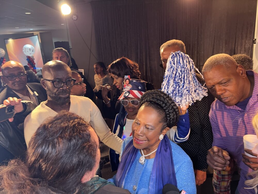 Sheila Jackson Lee thanks supporters at her election night watch party. 