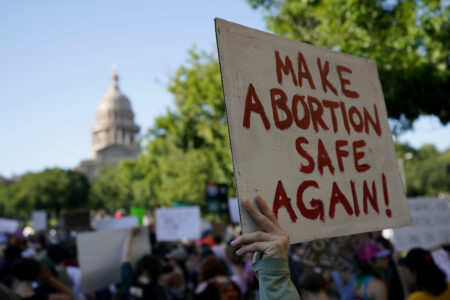 Demonstrators march and gather near the state capitol following the Supreme Court's decision to overturn Roe v. Wade, Friday, June 24, 2022, in Austin, Texas. The Supreme Court has ended the nation's constitutional protections for abortion that had been in place nearly 50 years.