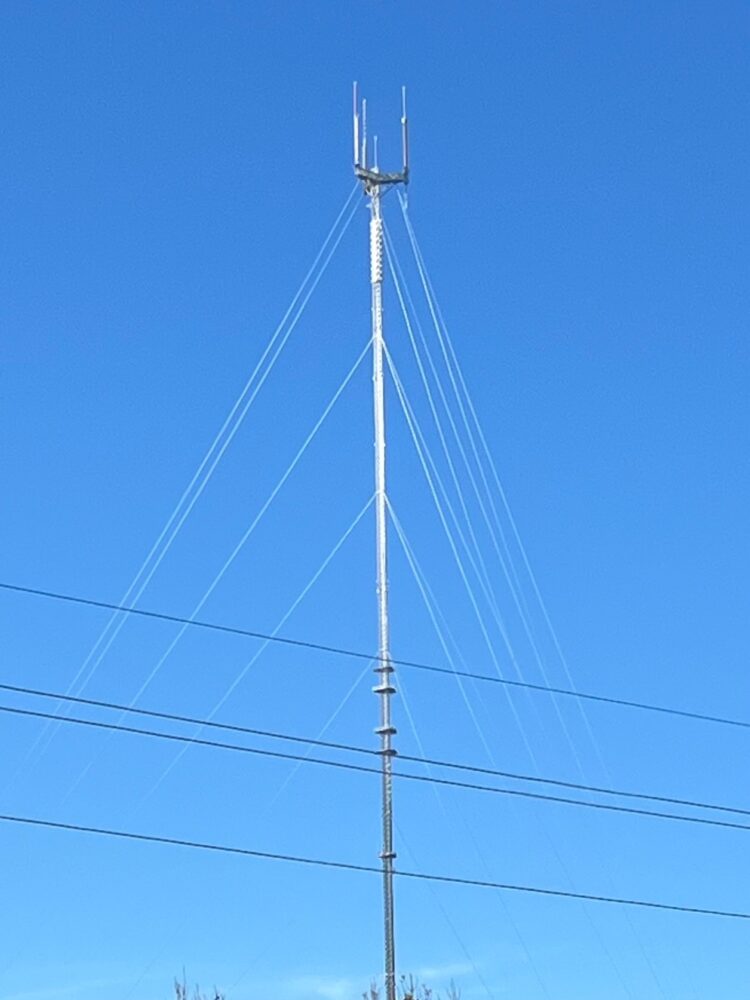 Icy radio tower