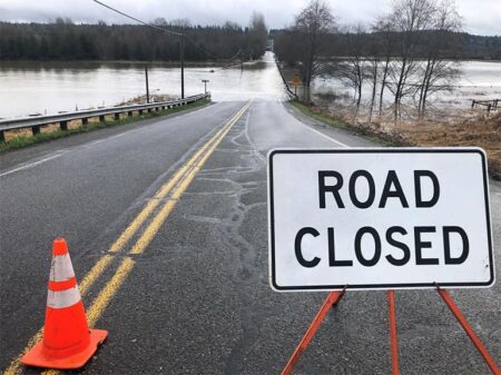 Some roads in Montgomery County remain flooded Thursday morning.