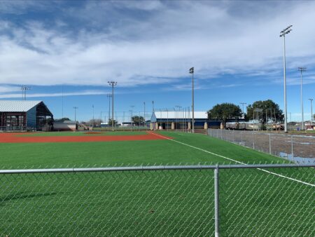 A picture of the South Post Oak baseball fields, which the parks and recreation department hopes to complete by this spring.