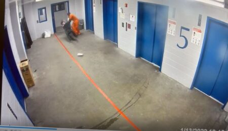 A leaked video from within the Harris County Jail appears to show an altercation between a jailed person and a detention officer, which lasts just seconds before other officers intervene.