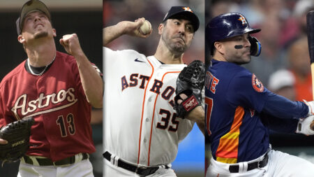 Images of Billy Wagner Justin Verlander and Jose Altuve playing for the Astros