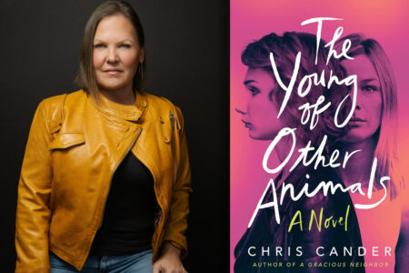 Houston writer Chris Cander shown with her latest novel, "The Young of Other Animals."