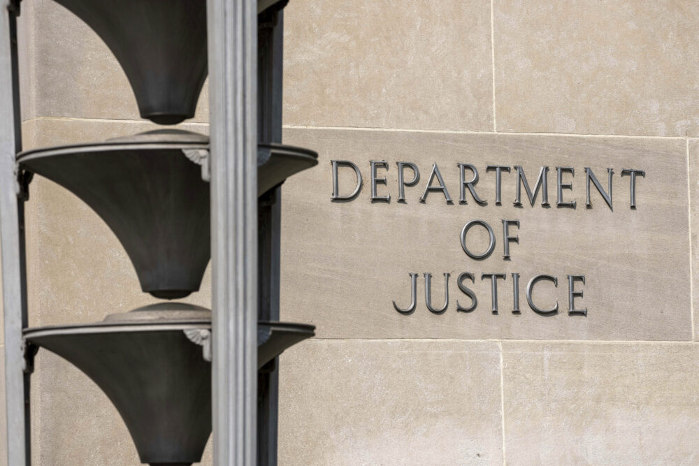 FILE - The Robert F. Kennedy Department of Justice Building is seen Friday, June 9, 2023, in Washington.