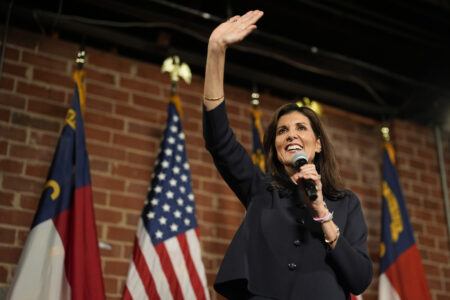 Republican presidential candidate former UN Ambassador Nikki Haley speaks during a campaign event Friday, March 1, 2024, in Charlotte, N.C. (AP Photo/Chris Carlson)