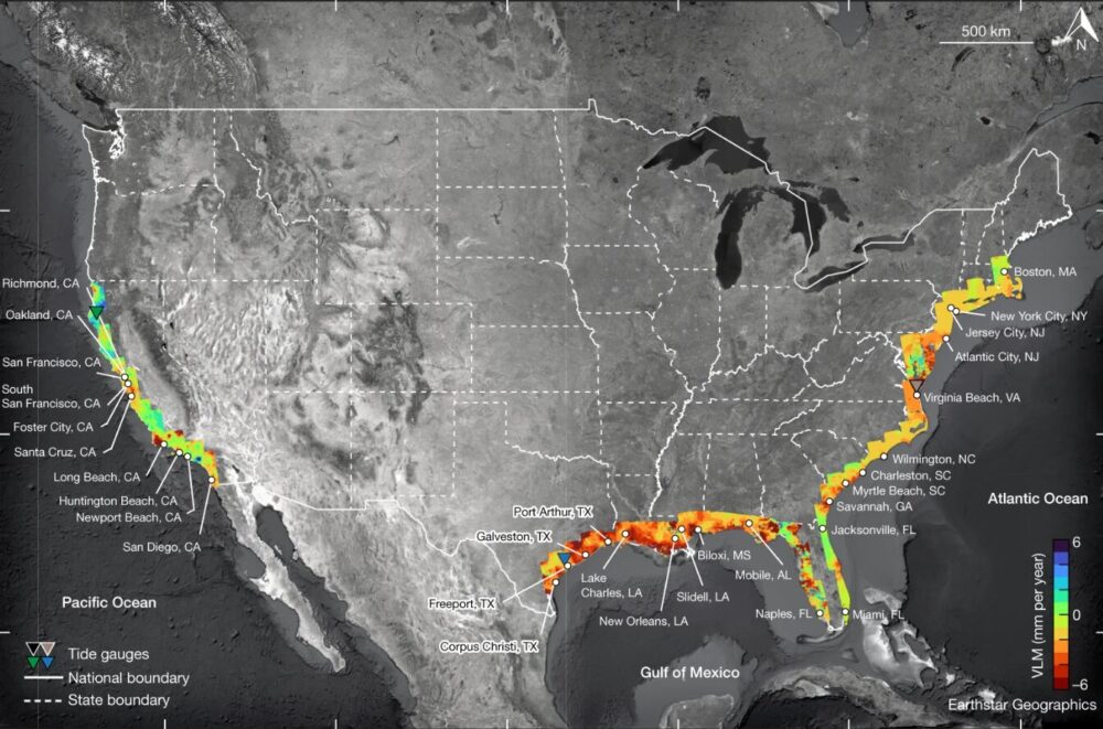 Subsidence reveals potential impacts of future sea level rise on