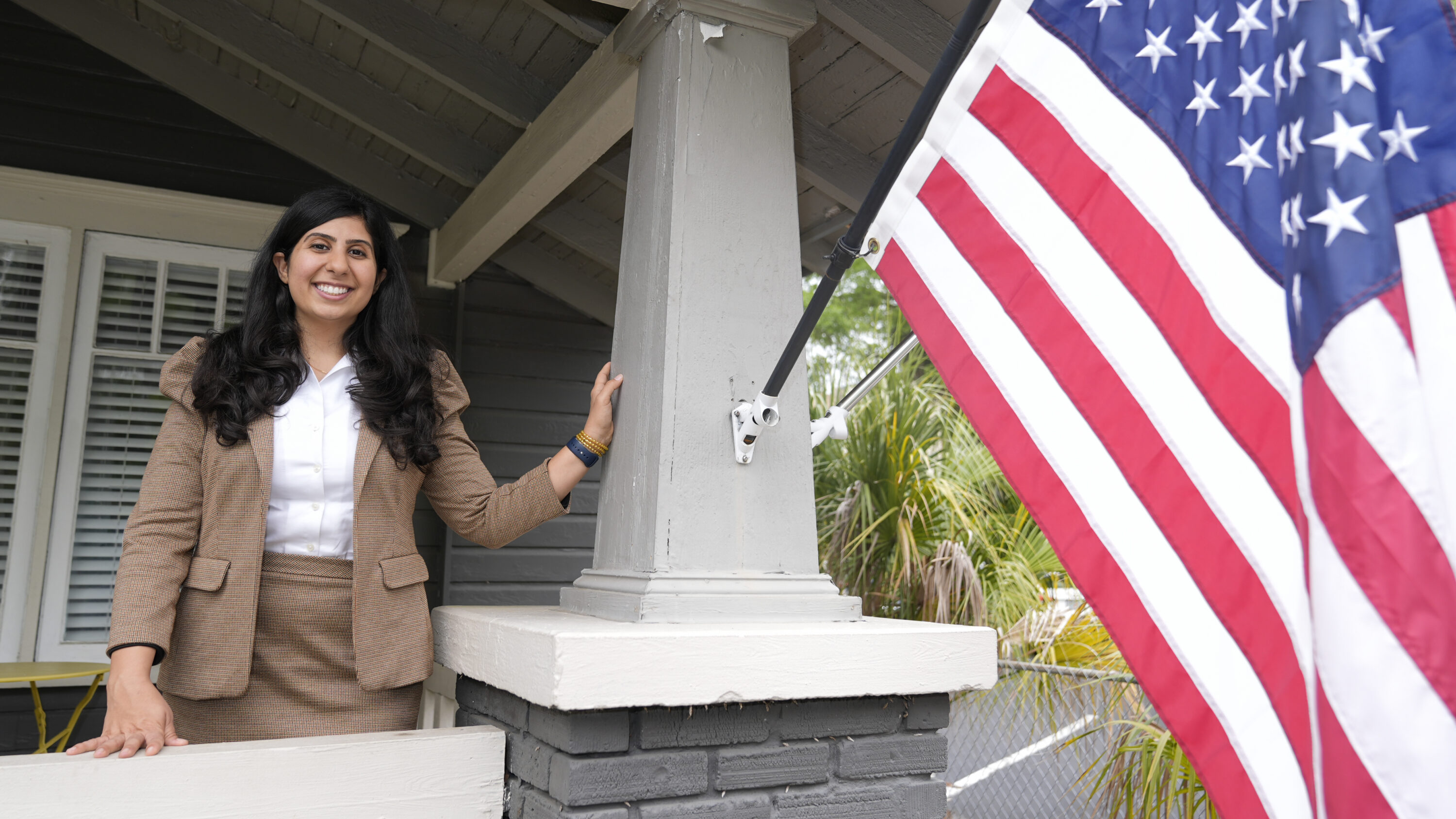 Florida state Rep. Anna Eskamani poses out front of her office Wednesday, March 27, 2024, in Orlando, Fla. For the first time in 27 years, the U.S. government is announcing changes to how it categorizes people by race and ethnicity. "It feels good to be seen," said Eskamani, whose parents are from Iran.