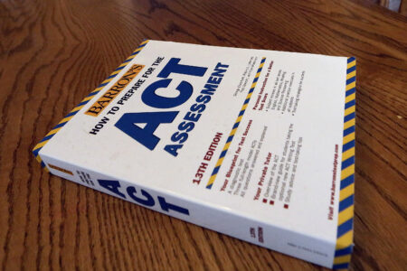 Photo of an ACT preparation textbook.
