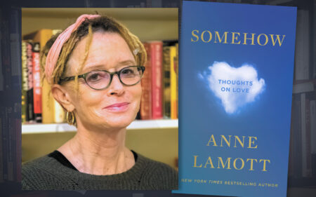 Anne Lamott with her book Somehow: Thoughts on Love