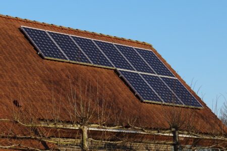 solar panels on residential roof