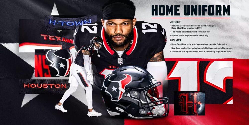 Houston Texans home uniform (Photo Credit: Houston Texans)