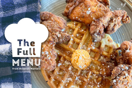 A dish of chicken and waffles