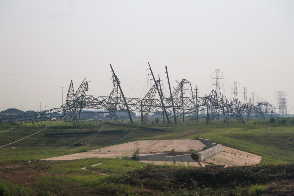 Power lines damaged