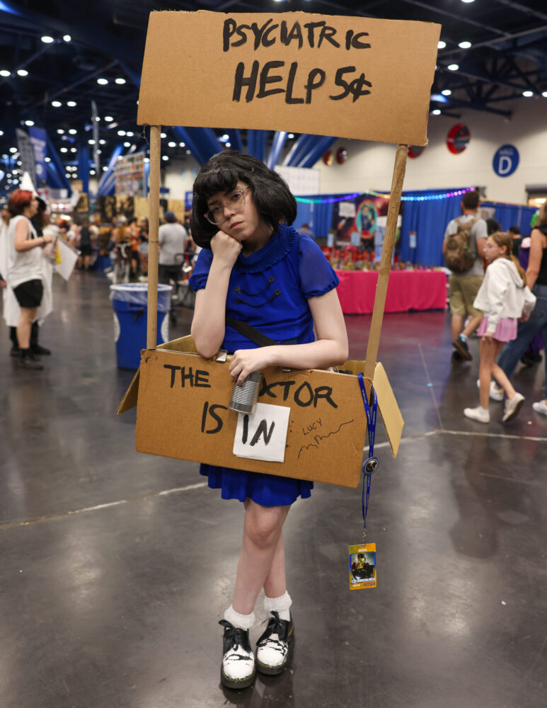 Lucy from Peanuts was available to give advice to anyone who needed it at a reasonable price.  (Photo credit: Rob Salinas)