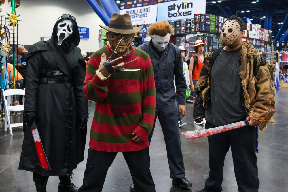 Horror characters Scream, Freddy Kruger, Michael Myers and Jason were at Comicpalooza to scare attendees (Photo credit: Rob Salinas)