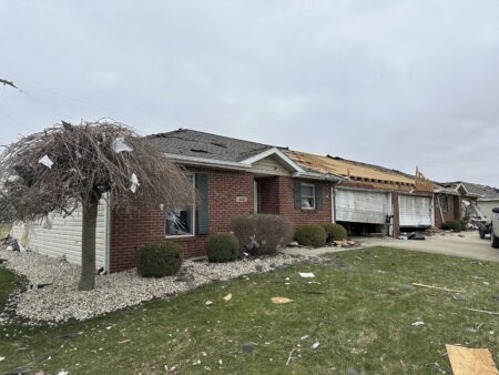 damaged home due to a storm