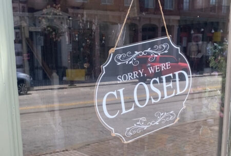 A sorry we're closed sign