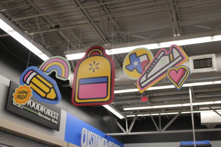 Many grocery stores, including Walmart, have set up their back-to-school displays in preparation for the Sales Tax Holiday this weekend.