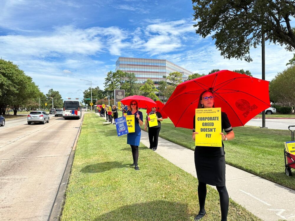 Flight attendants strike at United Airlines