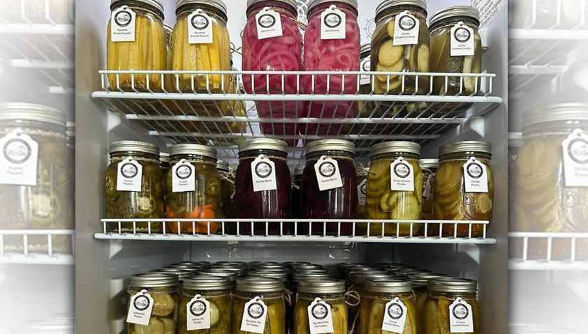 A variety of pickled products from Caddis Farms.