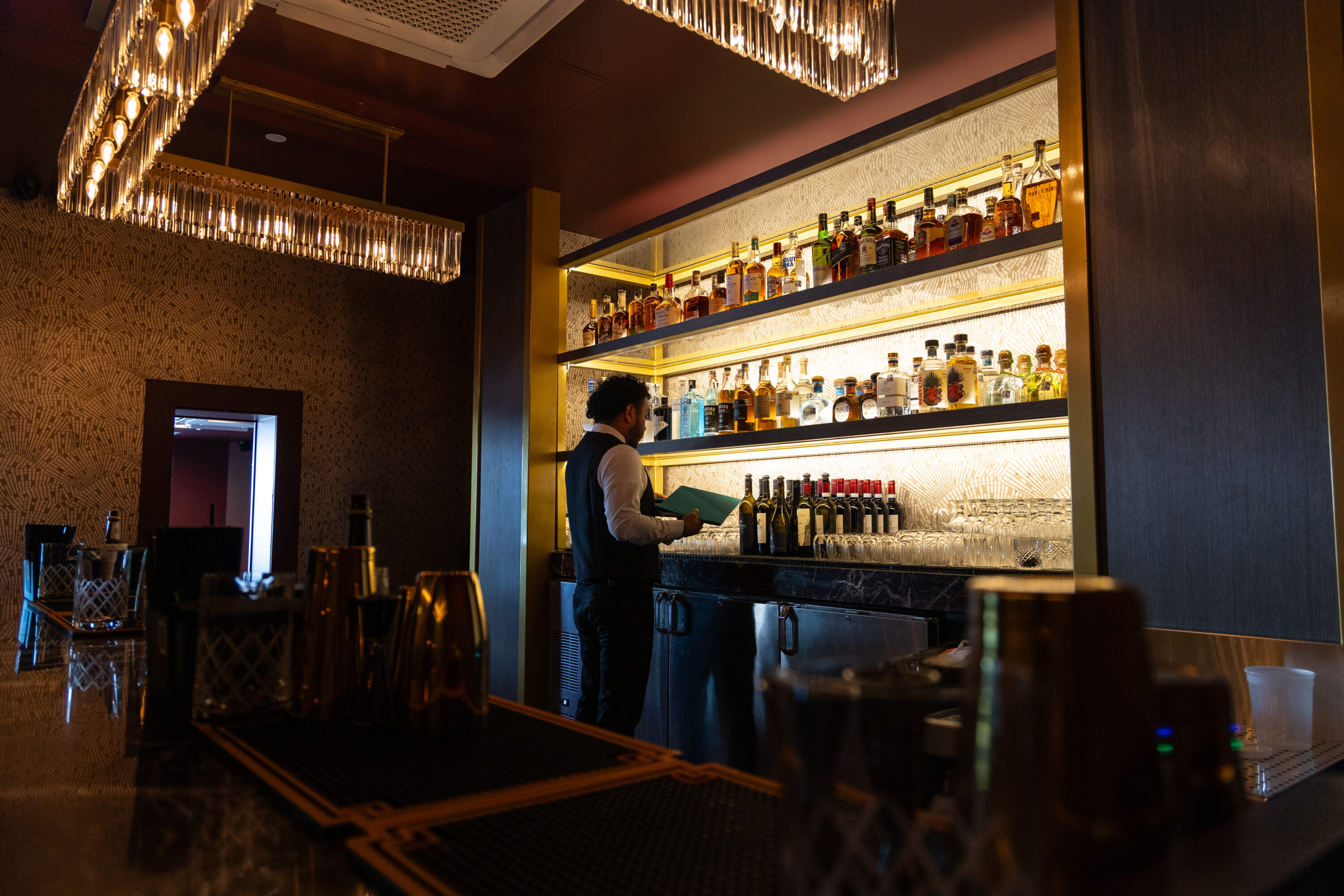 The downstairs bar inside the River Oaks Theatre. Taken on Oct. 1, 2024.