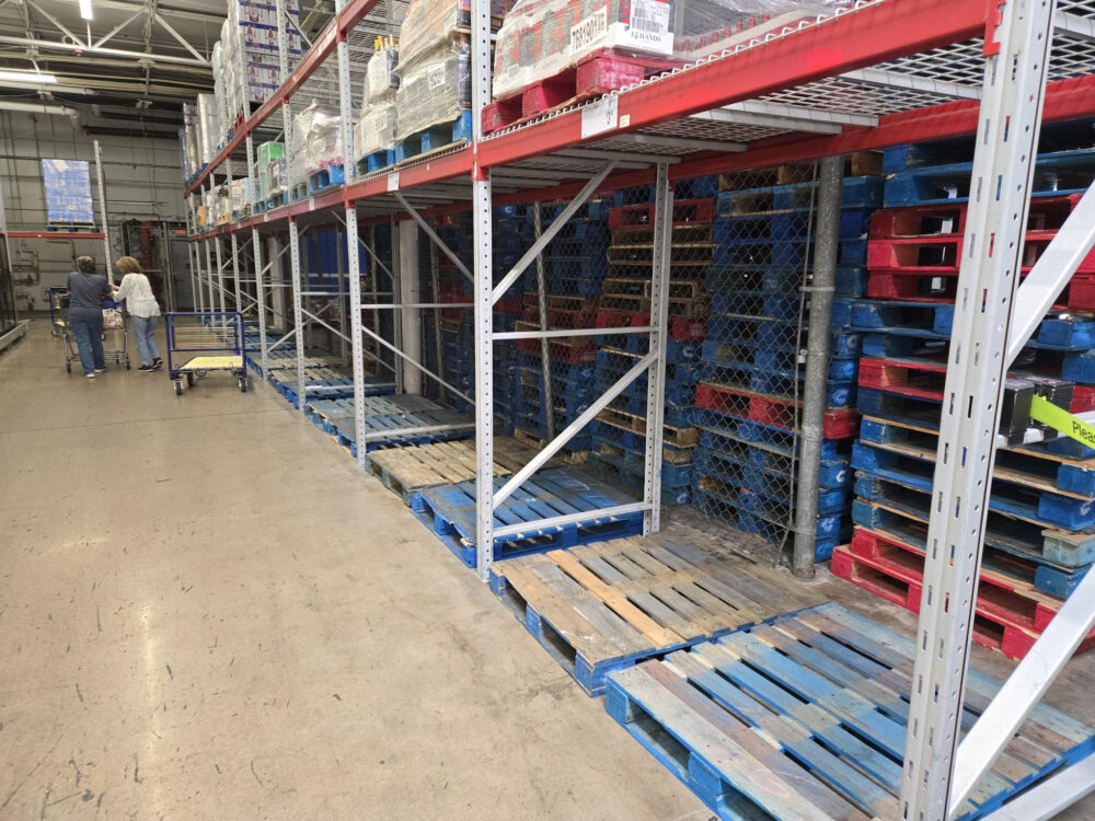 empty shelves at Sam's Club.